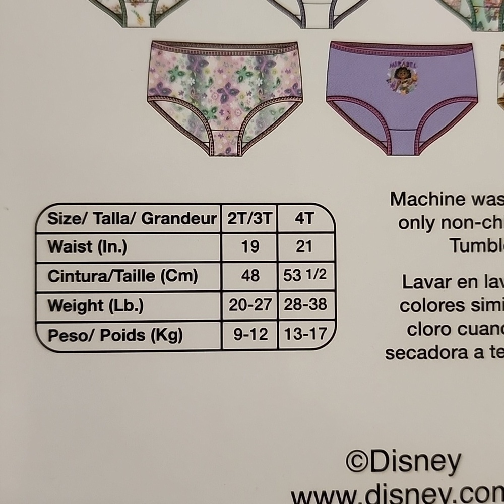 NWT Disney Encanto Girl 7-Pack Briefs Underwear Multicolor + Cozy Bear, sz 4T - Picture 7 of 7